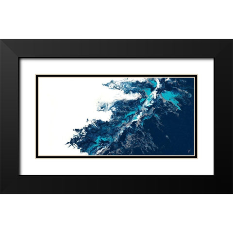 Blue Blaze Black Modern Wood Framed Art Print with Double Matting by Grace, Ajoya