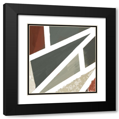 Grounded Geometric Abstract II Black Modern Wood Framed Art Print with Double Matting by Grace, Ajoya