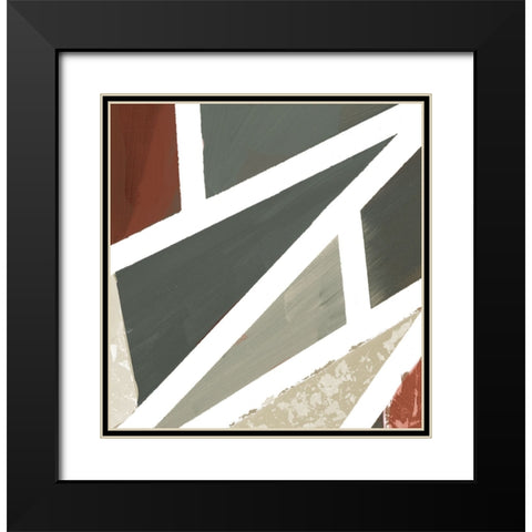 Grounded Geometric Abstract II Black Modern Wood Framed Art Print with Double Matting by Grace, Ajoya