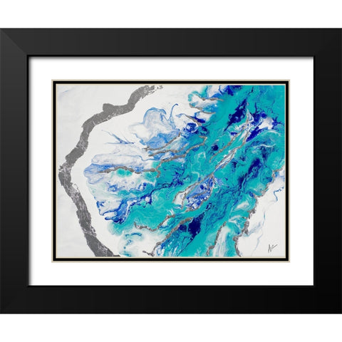 My Island Of Blue Black Modern Wood Framed Art Print with Double Matting by Grace, Ajoya