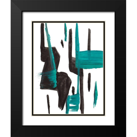 A Vision In Teal Black Modern Wood Framed Art Print with Double Matting by Beauchamp, Andy