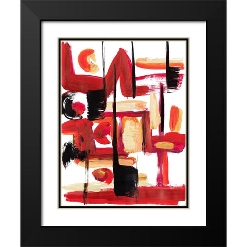 A Vision In Red Abstract Black Modern Wood Framed Art Print with Double Matting by Beauchamp, Andy