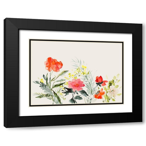 Sun Warmed Wildflowers Black Modern Wood Framed Art Print with Double Matting by Loreth, Lanie