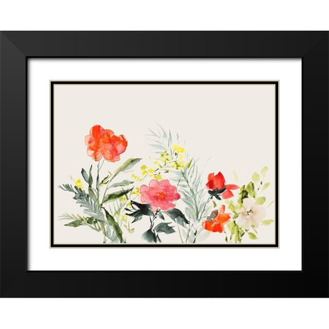 Sun Warmed Wildflowers Black Modern Wood Framed Art Print with Double Matting by Loreth, Lanie