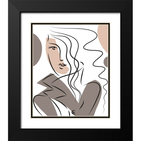Woman With Long Hair Black Modern Wood Framed Art Print with Double Matting by Mosher, Deidre