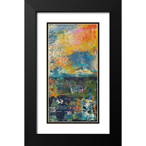 Sunset Panel II Black Modern Wood Framed Art Print with Double Matting by Athas, Vas