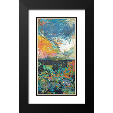 Sunset Panel I Black Modern Wood Framed Art Print with Double Matting by Athas, Vas
