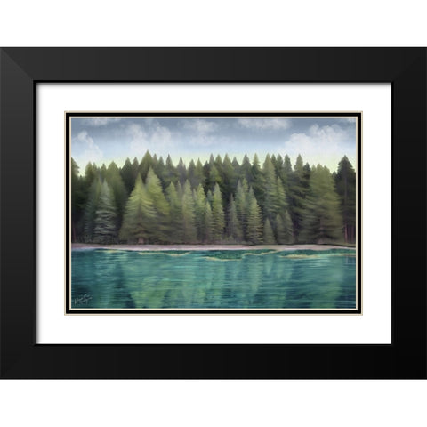 Lakeside Mirage Black Modern Wood Framed Art Print with Double Matting by Medley, Elizabeth