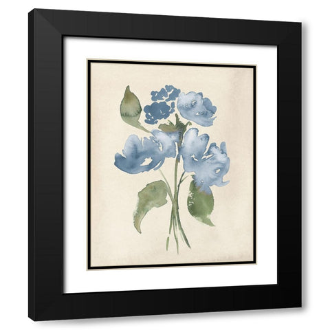 Blue Bouquet II Black Modern Wood Framed Art Print with Double Matting by Price, Lucille