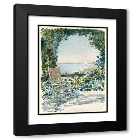 Sea View Garden Black Modern Wood Framed Art Print with Double Matting by Piddix