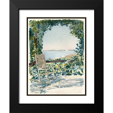 Sea View Garden Black Modern Wood Framed Art Print with Double Matting by Piddix