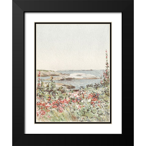 Garden by the Sea II Black Modern Wood Framed Art Print with Double Matting by Piddix