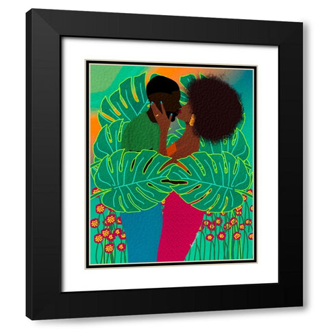 Lovers Black Modern Wood Framed Art Print with Double Matting by Lorintheory