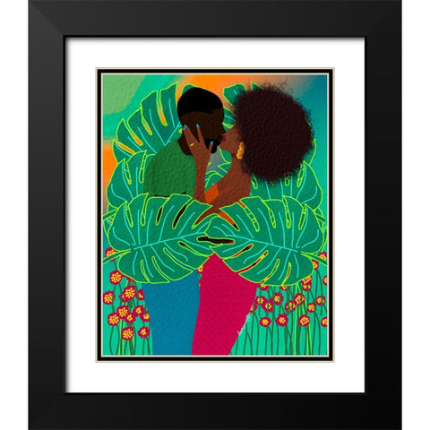 Lovers Black Modern Wood Framed Art Print with Double Matting by Lorintheory
