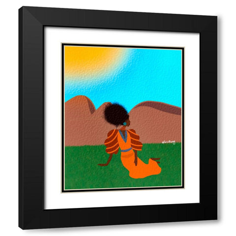 Sitting Pretty Black Modern Wood Framed Art Print with Double Matting by Lorintheory