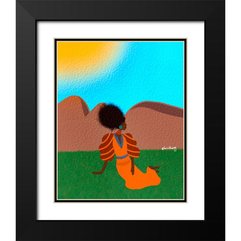Sitting Pretty Black Modern Wood Framed Art Print with Double Matting by Lorintheory