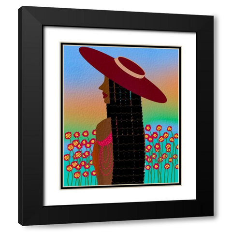 Lola Lady Black Modern Wood Framed Art Print with Double Matting by Lorintheory