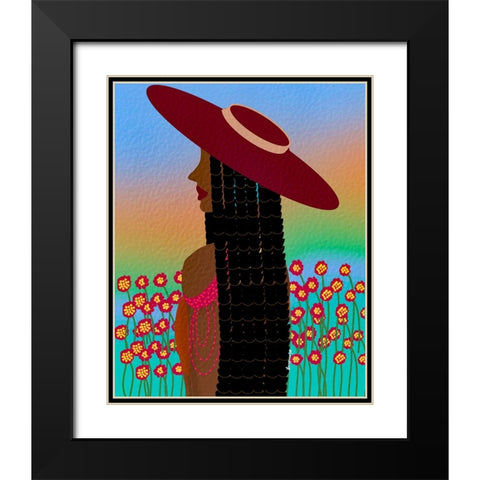 Lola Lady Black Modern Wood Framed Art Print with Double Matting by Lorintheory