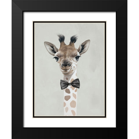 Smart Giraffe Black Modern Wood Framed Art Print with Double Matting by Sheppard, Lucca