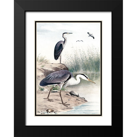 Along the Shores I Black Modern Wood Framed Art Print with Double Matting by Piddix