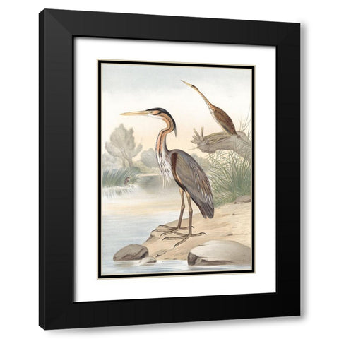 Along the Shores II Black Modern Wood Framed Art Print with Double Matting by Piddix