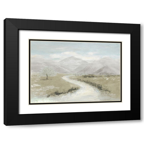 Muted White River Black Modern Wood Framed Art Print with Double Matting by Pinto, Patricia