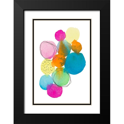 Fabulouse Dots Black Modern Wood Framed Art Print with Double Matting by Krinlox