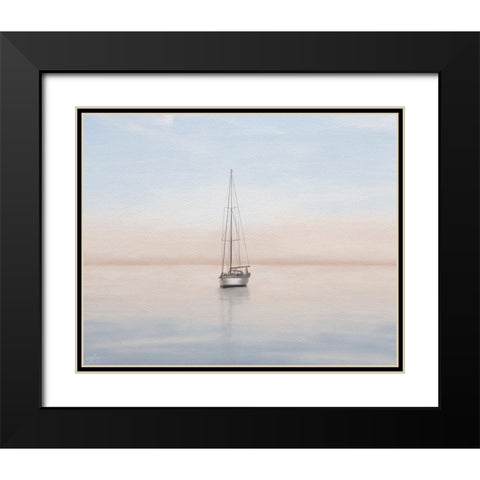 Quiet Morning Sail Black Modern Wood Framed Art Print with Double Matting by Medley, Elizabeth