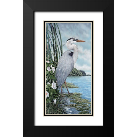 Great Blue Heron Black Modern Wood Framed Art Print with Double Matting by Harris, James
