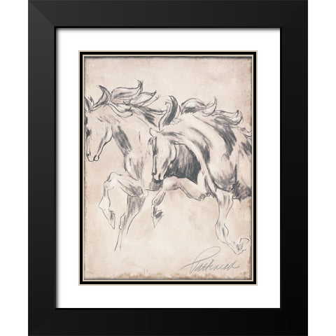 Majestic Horse II Black Modern Wood Framed Art Print with Double Matting by Pattinian, Merri
