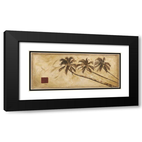 Sepia Palms Black Modern Wood Framed Art Print with Double Matting by Pinto, Patricia