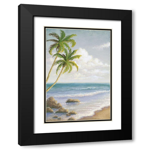 Atlantic Seaside I Black Modern Wood Framed Art Print with Double Matting by Marcon, Michael