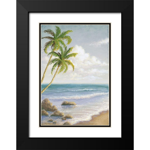 Atlantic Seaside I Black Modern Wood Framed Art Print with Double Matting by Marcon, Michael