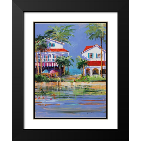Beach Resort II Black Modern Wood Framed Art Print with Double Matting by Slivka, Jane