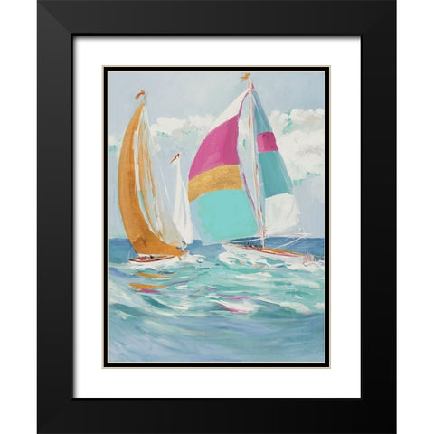 Pastel Full Sail II Black Modern Wood Framed Art Print with Double Matting by Slivka, Jane