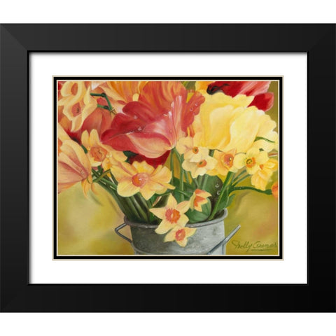 Primavera I Black Modern Wood Framed Art Print with Double Matting by Arenas, Nelly