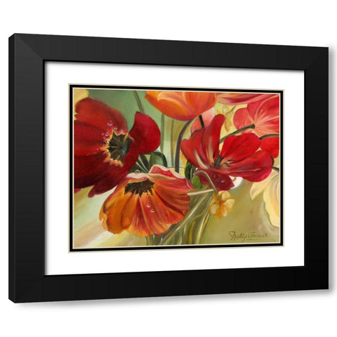Primavera II Black Modern Wood Framed Art Print with Double Matting by Arenas, Nelly