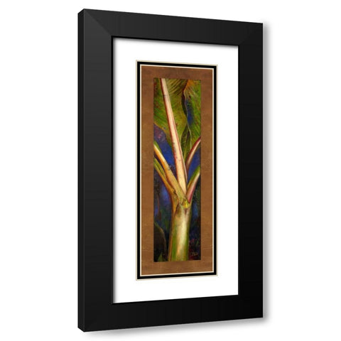 Blue Plantain Black Modern Wood Framed Art Print with Double Matting by Pinto, Patricia