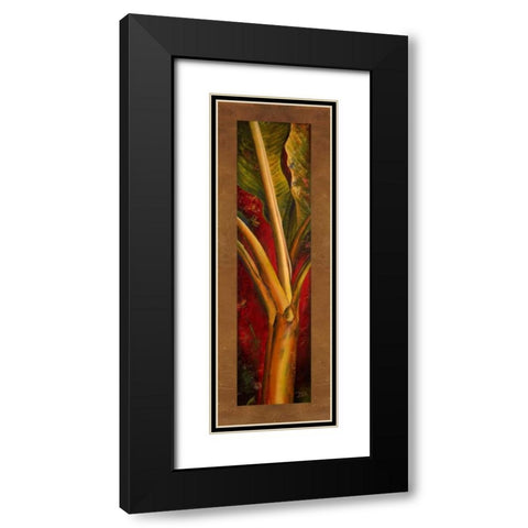 Red Plantain Black Modern Wood Framed Art Print with Double Matting by Pinto, Patricia