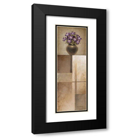 Floral Motif I Black Modern Wood Framed Art Print with Double Matting by Marcon, Michael