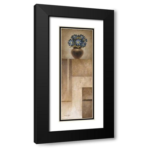 Floral Motif II Black Modern Wood Framed Art Print with Double Matting by Marcon, Michael
