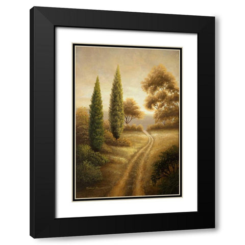 Auburn II Black Modern Wood Framed Art Print with Double Matting by Marcon, Michael
