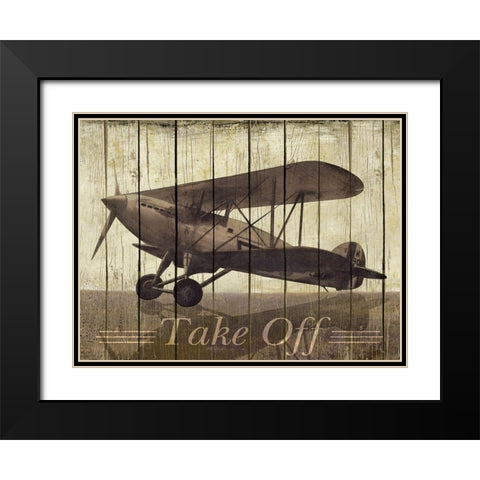 Take Off Black Modern Wood Framed Art Print with Double Matting by Pattinian, Merri