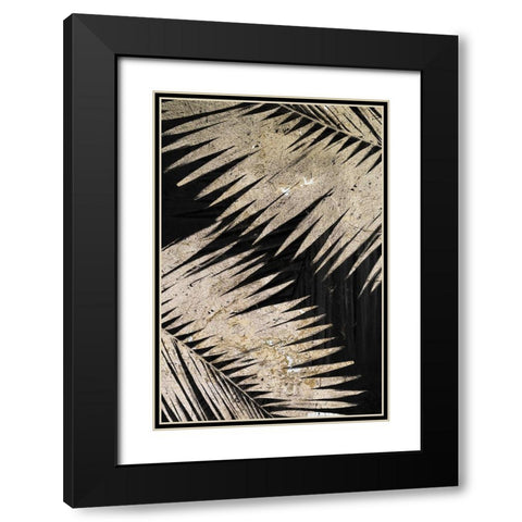 Natural Palms on Black III Black Modern Wood Framed Art Print with Double Matting by Pinto, Patricia