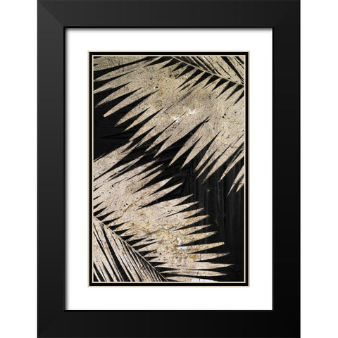Natural Palms on Black III Black Modern Wood Framed Art Print with Double Matting by Pinto, Patricia