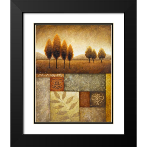 Plainview II Black Modern Wood Framed Art Print with Double Matting by Marcon, Michael