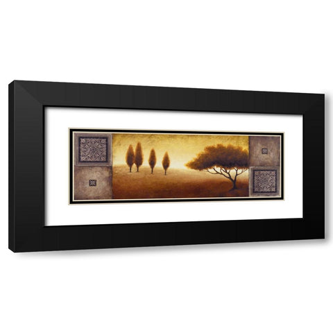 Warm Horizon I Black Modern Wood Framed Art Print with Double Matting by Marcon, Michael