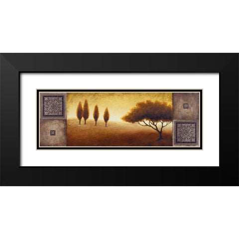Warm Horizon I Black Modern Wood Framed Art Print with Double Matting by Marcon, Michael