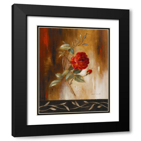 Crimson Rose I Black Modern Wood Framed Art Print with Double Matting by Loreth, Lanie