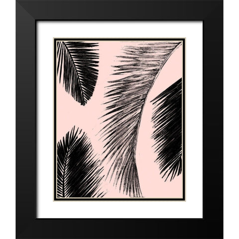 BarÃº Palm Pattern on Blush I Black Modern Wood Framed Art Print with Double Matting by Pinto, Patricia